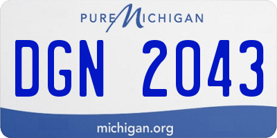 MI license plate DGN2043