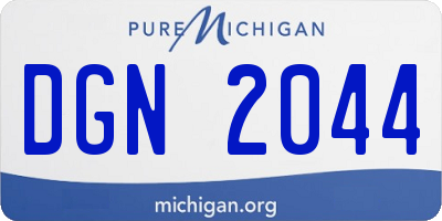 MI license plate DGN2044