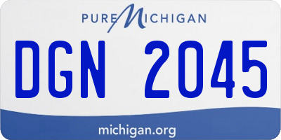MI license plate DGN2045