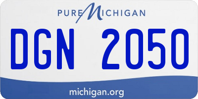 MI license plate DGN2050