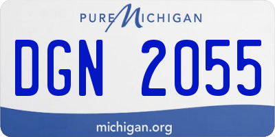 MI license plate DGN2055