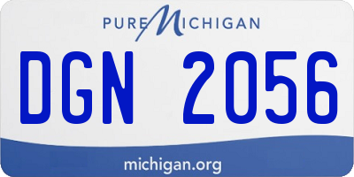 MI license plate DGN2056