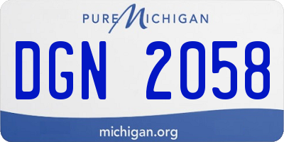 MI license plate DGN2058
