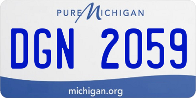 MI license plate DGN2059
