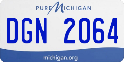 MI license plate DGN2064