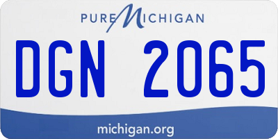 MI license plate DGN2065