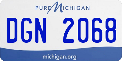 MI license plate DGN2068