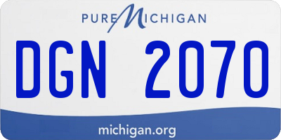 MI license plate DGN2070