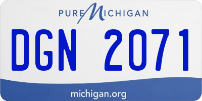 MI license plate DGN2071