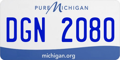 MI license plate DGN2080