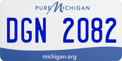 MI license plate DGN2082
