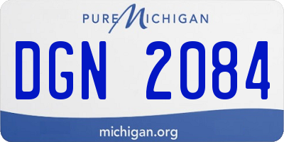 MI license plate DGN2084