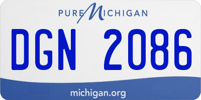 MI license plate DGN2086