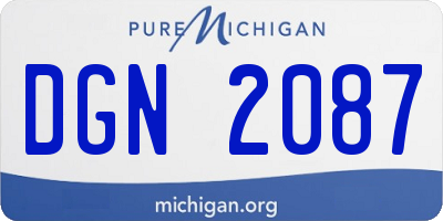 MI license plate DGN2087