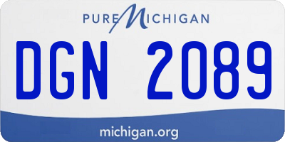 MI license plate DGN2089