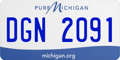 MI license plate DGN2091