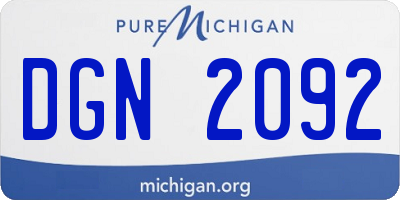 MI license plate DGN2092