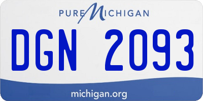 MI license plate DGN2093