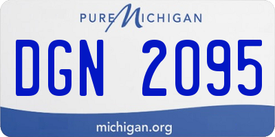 MI license plate DGN2095