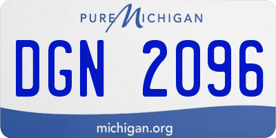 MI license plate DGN2096