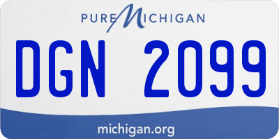 MI license plate DGN2099