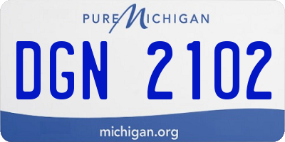 MI license plate DGN2102