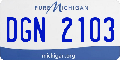 MI license plate DGN2103