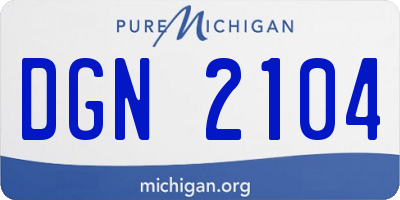 MI license plate DGN2104