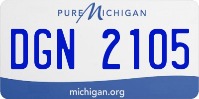 MI license plate DGN2105