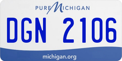 MI license plate DGN2106
