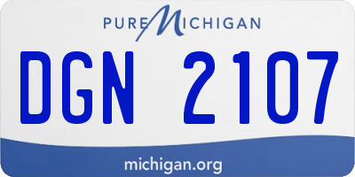 MI license plate DGN2107