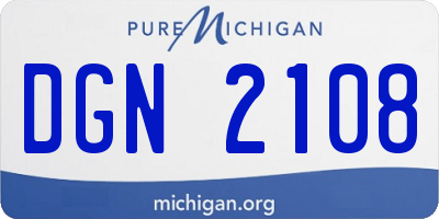 MI license plate DGN2108