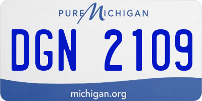 MI license plate DGN2109
