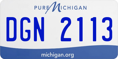 MI license plate DGN2113