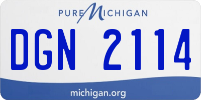 MI license plate DGN2114