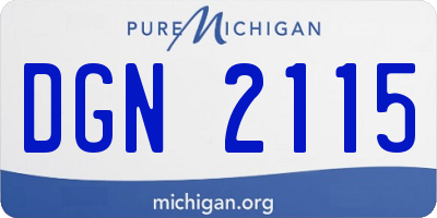 MI license plate DGN2115