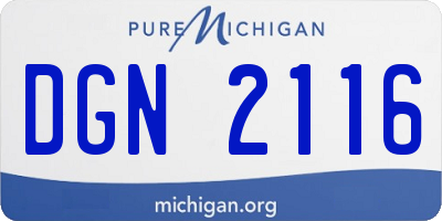 MI license plate DGN2116