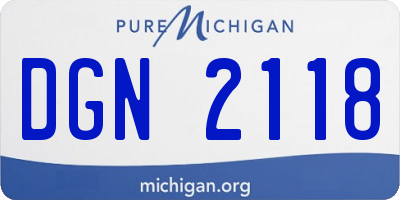 MI license plate DGN2118