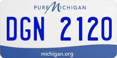 MI license plate DGN2120