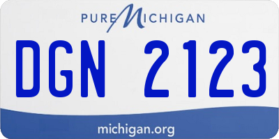 MI license plate DGN2123