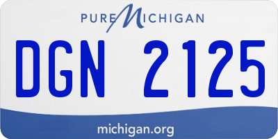 MI license plate DGN2125