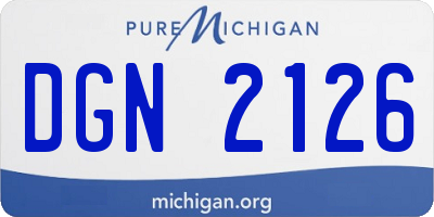 MI license plate DGN2126
