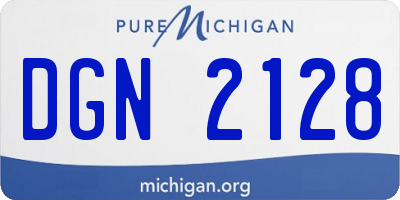MI license plate DGN2128