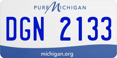 MI license plate DGN2133