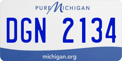MI license plate DGN2134