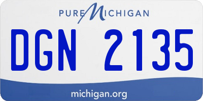 MI license plate DGN2135
