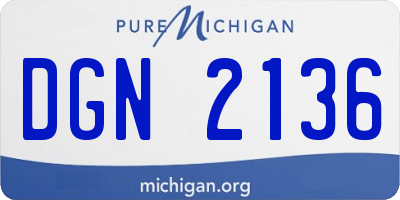 MI license plate DGN2136