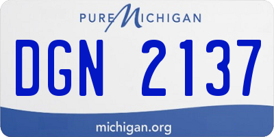 MI license plate DGN2137