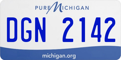 MI license plate DGN2142