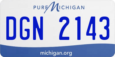 MI license plate DGN2143